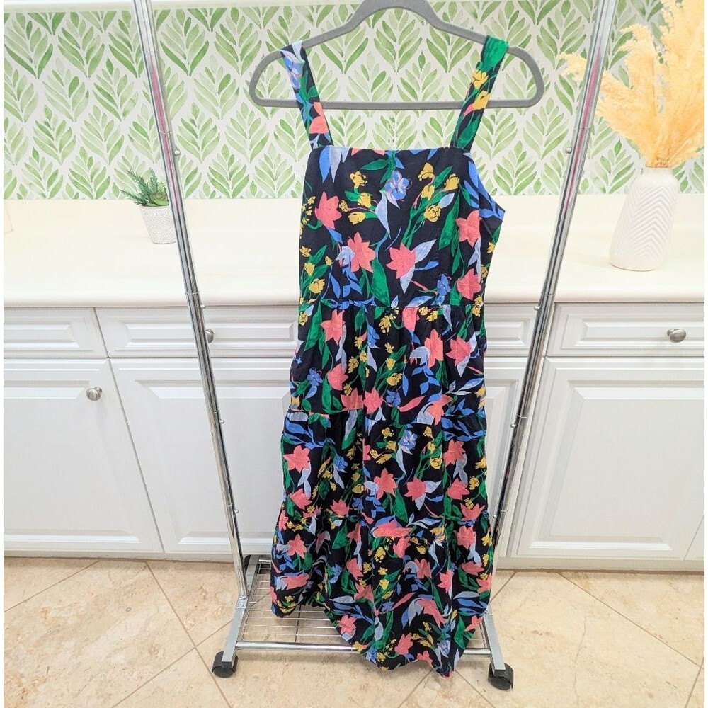 Cottagecore J. Crew Factory Feminine Floral Maxi Dress Size 6 Resortwear Summer - Picture 2 of 10
